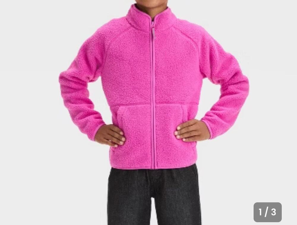 Kids Solid Fleece Jacket - Cat & Jack (Size XXL, Pink)